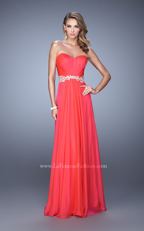 Picture of: Elegant Long Prom Dress with Beaded Embroidery in Red, Style: 21177, Detail Picture 4
