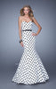 Picture of: Polka Dot Mermaid Prom Dress with Bow Belt in Print, Style: 21180, Main Picture