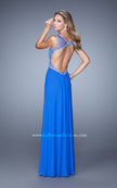 Picture of: Embellished Jersey Dress with Gathered Bodice in Blue, Style: 21231, Back Picture