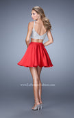 Picture of: Flirty Two Piece Gown with Satin Skirt and Rhinestones in Red, Style: 21244, Back Picture