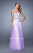 Picture of: Tulle Prom Dress with Lace Lining and Embroidered Belt in Purple, Style: 21341, Detail Picture 1