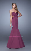 Picture of: Open Back Satin Mermaid Style Prom Dress in Purple, Style: 21375, Detail Picture 3