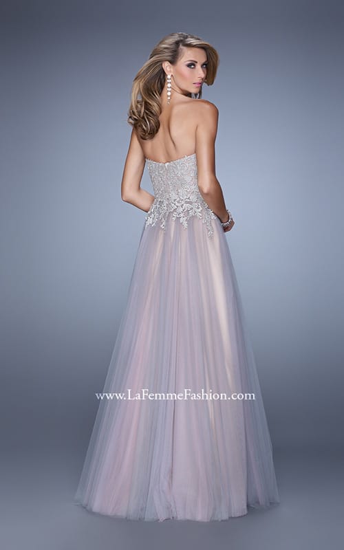 Picture of: Tulle Dress with Embroidered Bodice and Pockets in Pink, Style: 21431, Back Picture