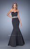 Picture of: Satin Mermaid Prom Dress with Embroidered Belt in Black, Style: 21432, Detail Picture 1
