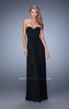 Picture of: Long Satin Prom Dress with Sparkling Trim and Stones in Black, Style: 21461, Detail Picture 3