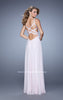 Picture of: Chiffon Prom Dress with Basket Weave Detail and Pearls in Pink, Style: 21502, Main Picture