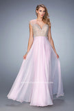 Picture of: Elegant Dress with Beads, Pearls, and Rhinestones in Pink, Style: 21516, Main Picture