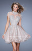 Picture of: Flirty Cocktail Dress with Layered Skirt and Embroidery in Pink, Style: 21530, Main Picture