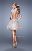 Picture of: Flirty Cocktail Dress with Layered Skirt and Embroidery in Pink, Style: 21530, Back Picture