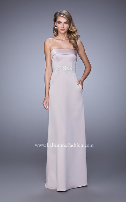 Picture of: Strapless Prom Dress with Intricate Beaded Embroidery in Champagne, Style: 21554, Main Picture