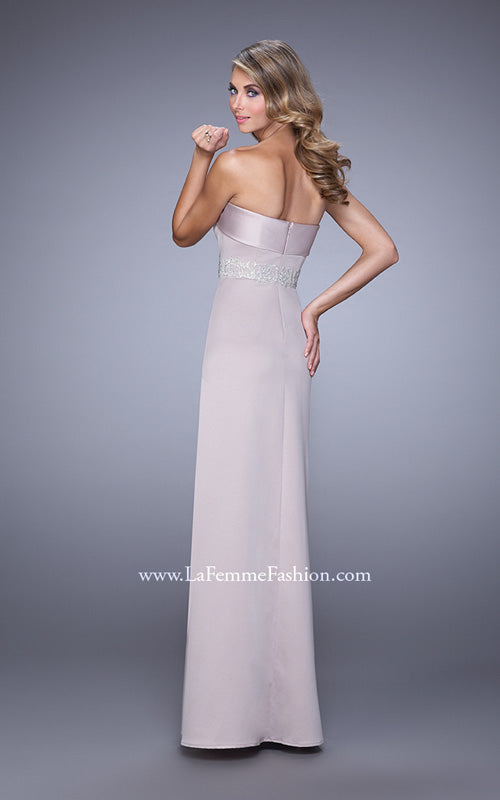 Picture of: Strapless Prom Dress with Intricate Beaded Embroidery in Champagne, Style: 21554, Back Picture