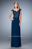 Picture of: Graceful Gown with Sweetheart Neck and Cap Sleeves in Blue, Style: 21767, Main Picture
