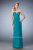 Picture of: Long Prom Dress with Rhinestones and Open Back in Green, Style: 22070, Main Picture