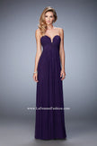 Picture of: Long Prom Dress with Rhinestones and Open Back in Purple, Style: 22070, Detail Picture 1