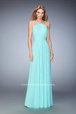 Picture of: Long Prom Dress with Gathered Bodice, Waist, and Skirt in Blue, Style: 22107, Main Picture