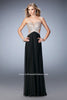 Picture of: Sweetheart Chiffon Gown with Cut Outs and Crystals in Black, Style: 22179, Detail Picture 4
