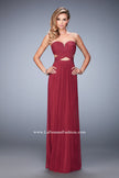 Picture of: Long Prom Dress with Embellishments and Cut Outs in Red, Style: 22230, Detail Picture 1