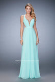 Picture of: Alluring Prom Dress with Plunging Neckline and Open Back in Blue, Style: 22238, Detail Picture 2