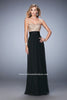 Picture of: Open Back Chiffon Prom Dress with Gold Stud Pattern in Black, Style: 22359, Detail Picture 3