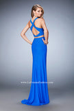 Picture of: Rhinestone Two Piece Dress with Diamond Open Back in Blue, Style: 22368, Back Picture