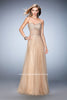 Picture of: A Line Tulle Prom Gown with Corset Bodice and Studs in Nude, Style: 22369, Detail Picture 1