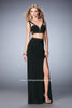 Picture of: Modern Two Piece Prom Dress with Daring Side Leg Slit in Black, Style: 22421, Main Picture