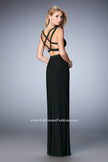 Picture of: Modern Two Piece Prom Dress with Daring Side Leg Slit in Black, Style: 22421, Back Picture