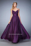 Picture of: Embellished Prom Dress with Gathered Band and Skirt in Purple, Style: 22433, Detail Picture 1