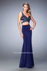 Picture of: Two Piece Prom Dress with Racer Back Lace Top in Blue, Style: 22437, Main Picture