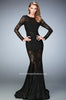 Picture of: Long Sleeve Lace Prom Dress with Body Suit in Black, Style: 22443, Main Picture
