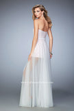Picture of: Polka Dot Jumper with Long Chiffon Overskirt and Bow in White, Style: 22484, Back Picture