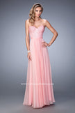 Picture of: Long Chiffon Prom Dress with Crystal Rhinestones in Pink, Style: 22524, Main Picture