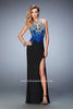 Picture of: Embroidered Jersey Prom Dress with Rhinestones in Black, Style: 22580, Main Picture