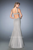 Picture of: Open Back Mermaid Prom Dress with Beaded Straps in Silver, Style: 22631, Back Picture