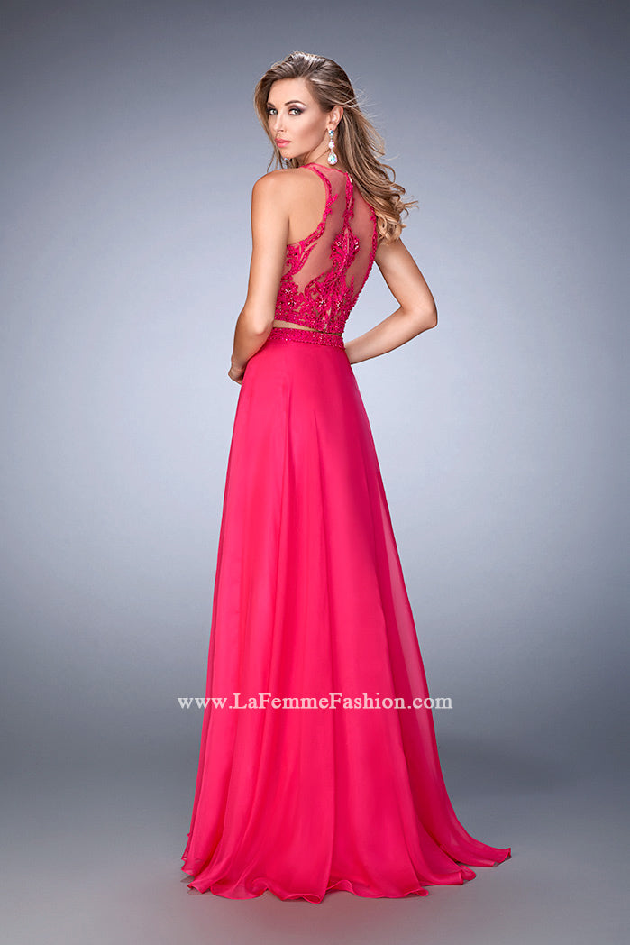 Picture of: Beaded and Embroidered Two Piece Prom Dress in Pink, Style: 22652, Back Picture