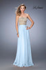 Picture of: Metallic Embroidered Chiffon Prom Dress in Pale Blue, Style: 22674, Detail Picture 2