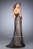 Picture of: Long Prom Dress with Sequin Lace Pattern in Black, Style: 22680, Back Picture