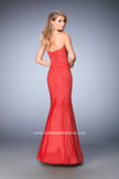Picture of: Striped Long Mermaid Dress with Sweetheart Neck in Red, Style: 22744, Back Picture