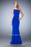 Picture of: Embellished Long Prom Gown with Open Back and Train in Blue, Style: 22761, Detail Picture 1