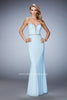 Picture of: Net Prom Dress with Crystal Encrusted Waistband in Blue, Style: 22812, Main Picture