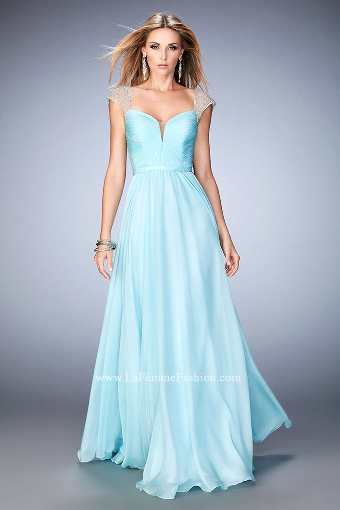 Picture of: Cap Sleeve Chiffon Dress with 