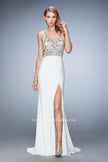 Picture of: Embellished Dress with Open Back and Train in White, Style: 22888, Detail Picture 1