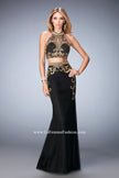 Picture of: Fully Embellished Two Piece Dress with Sheer Back in Black, Style: 22898, Detail Picture 1