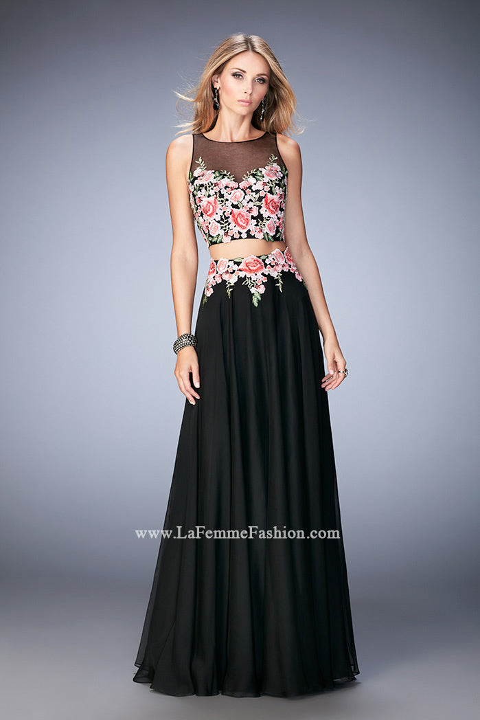 Picture of: Two Piece Prom Gown with Sheer Neckline and Back in Black, Style: 22936, Main Picture