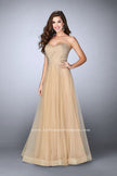 Picture of: Strapless A-line Dress with Rhinestones Tulle Skirt in Nude, Style: 22952, Detail Picture 1