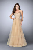 Picture of: Strapless A-line Dress with Rhinestones Tulle Skirt in Nude, Style: 22952, Detail Picture 2