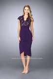 Picture of: Jersey Cocktail Dress with Tulip Hem and Beading in Purple, Style: 23124, Detail Picture 1