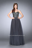 Picture of: Sweetheart Strapless Tulle Dress with a Beaded Bodice in Silver, Style: 23228, Detail Picture 2