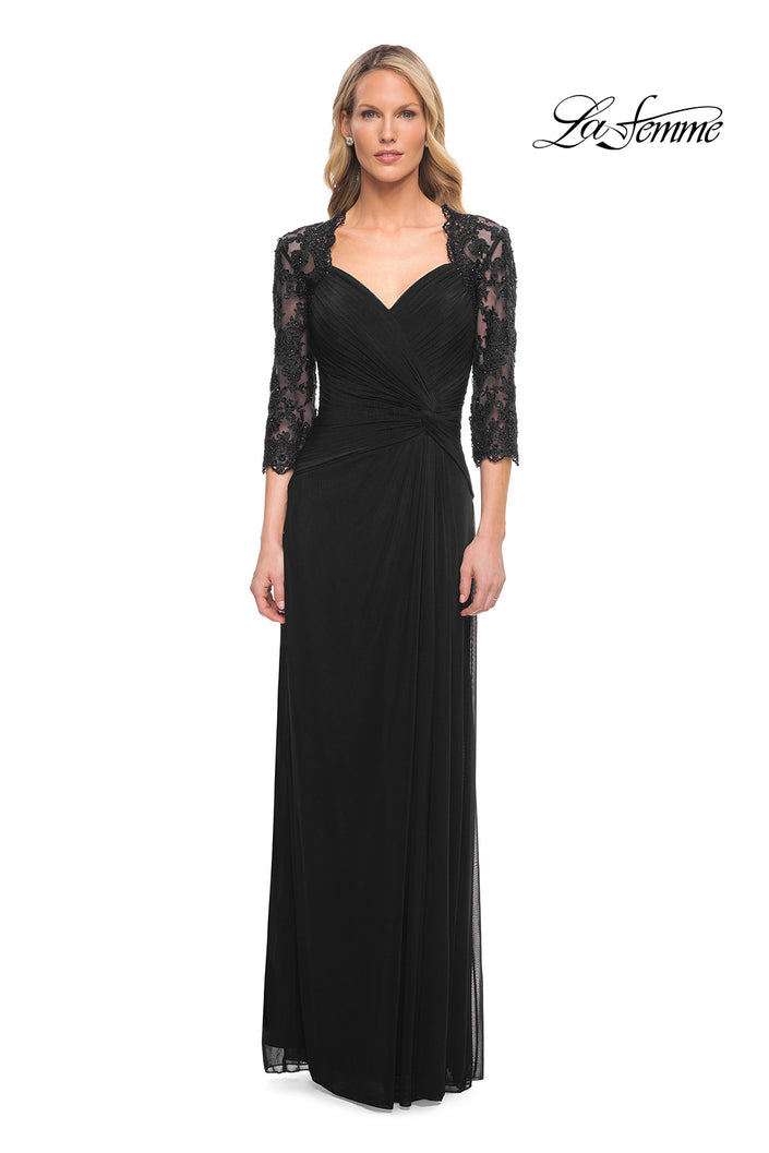 Picture of: Jersey Gown with Knot Detail and Lace Sleeves, Style: 23244, Detail Picture 5