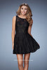 Picture of: Lace Homecoming Dress with High Neck and Full Skirt in Black, Style: 23315, Main Picture